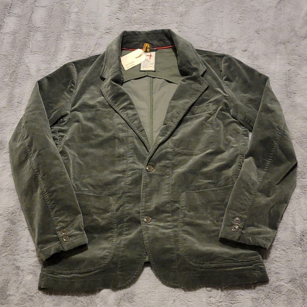 Relwen Corduroy Trap Blazer Mens Medium Green Cord Stretch Casual Jacket